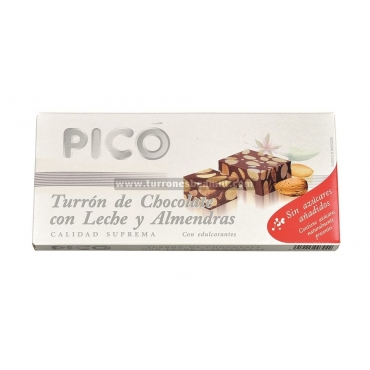 Nougat Chocolat au lait aux amandes sans sucres ajoutés "Picó" 200 gr.