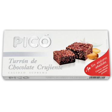 Torrone al cioccolato croccante senza zucchero "Picó" 200 gr.