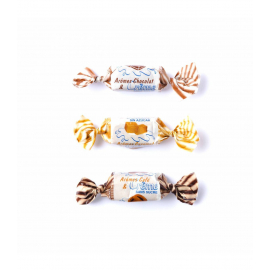 CHEWABLE CANDIES OF COFFEE CREAM, TOFFEE AND CHOCOLATE WITHOUT SUGAR