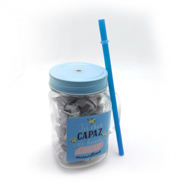 Caramelos LA CAFETERA Jarra de cristal 200 gr. Azul