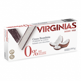 Kokos Nougat mit Schokolade ohne Zusatz von Zucker "Virginias" 200 gr.